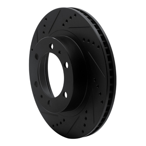 DFC Brake Rotor - Drilled and Slotted - Black 633-76128L