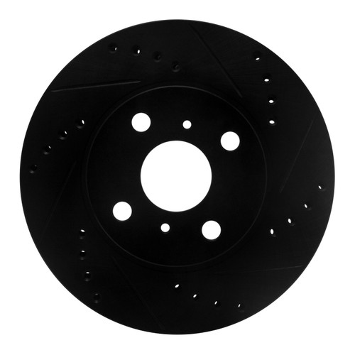 DFC Brake Rotor - Drilled and Slotted - Black 633-76072R