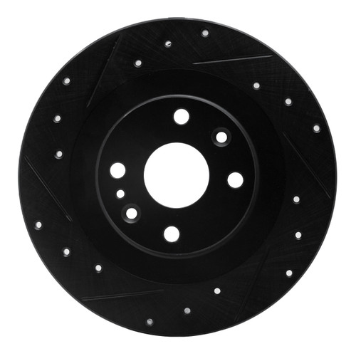 DFC Brake Rotor - Drilled and Slotted - Black 633-80037L