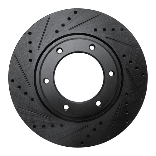 DFC Brake Rotor - Drilled and Slotted - Black 633-76116L
