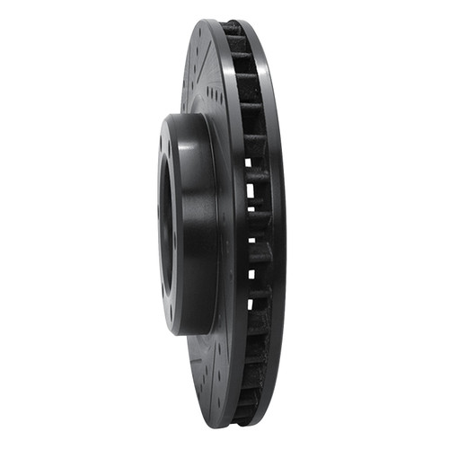 DFC Brake Rotor - Drilled and Slotted - Black 633-76116L