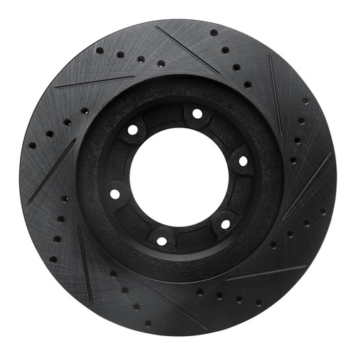 DFC Brake Rotor - Drilled and Slotted - Black 633-76116L