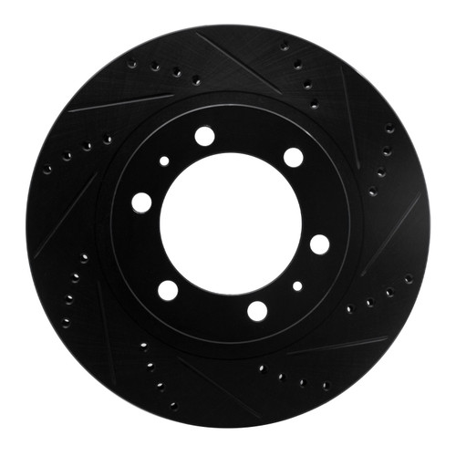 DFC Brake Rotor - Drilled and Slotted - Black 633-76128R