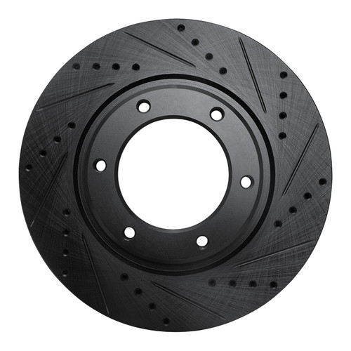 DFC Brake Rotor - Drilled and Slotted - Black 633-76116R