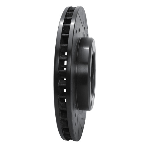 DFC Brake Rotor - Drilled and Slotted - Black 633-76116R
