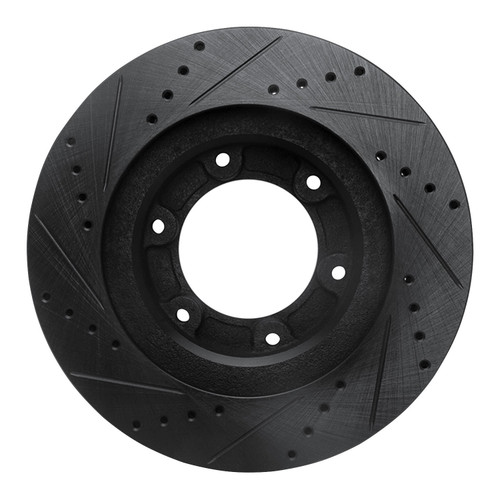DFC Brake Rotor - Drilled and Slotted - Black 633-76116R