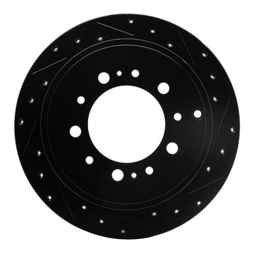 DFC Brake Rotor - Drilled and Slotted - Black 633-76137R