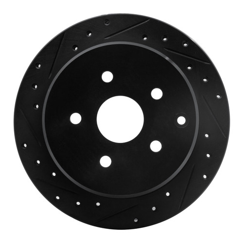 DFC Brake Rotor - Drilled and Slotted - Black 633-76101L