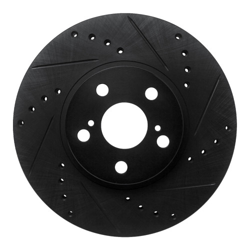 DFC Brake Rotor - Drilled and Slotted - Black 633-76059R
