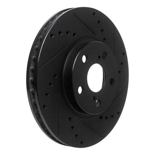DFC Brake Rotor - Drilled and Slotted - Black 633-76059R