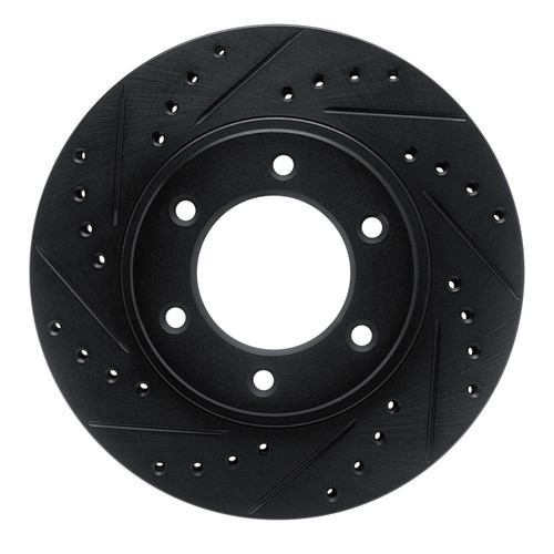DFC Brake Rotor - Drilled and Slotted - Black 633-76118L