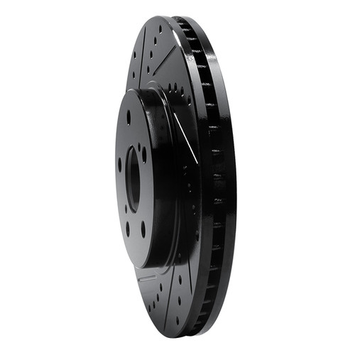 DFC Brake Rotor - Drilled and Slotted - Black 633-76075L