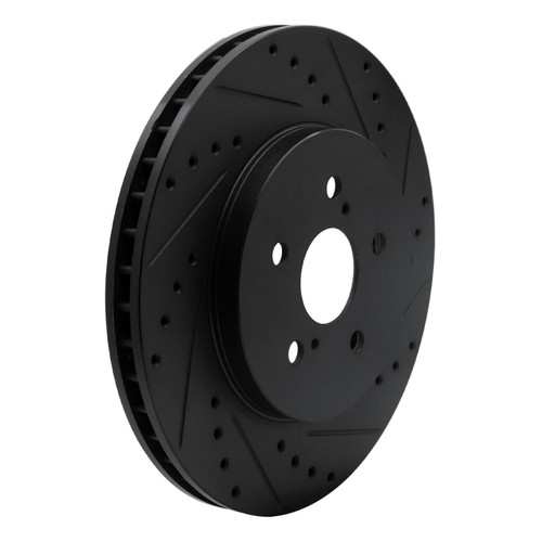 DFC Brake Rotor - Drilled and Slotted - Black 633-76129R