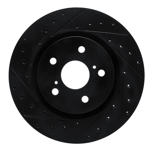 DFC Brake Rotor - Drilled & Slotted - Black 633-76154L