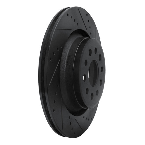 DFC Brake Rotor - Drilled and Slotted - Black 633-79010R