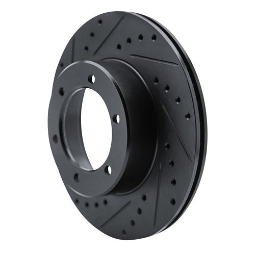 DFC Brake Rotor - Drilled and Slotted - Black 633-76102L
