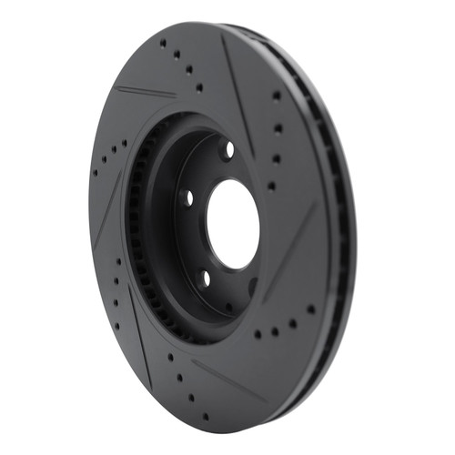 DFC Brake Rotor - Drilled and Slotted - Black 633-80081L