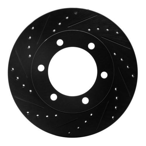 DFC Brake Rotor - Drilled and Slotted - Black 633-76121L