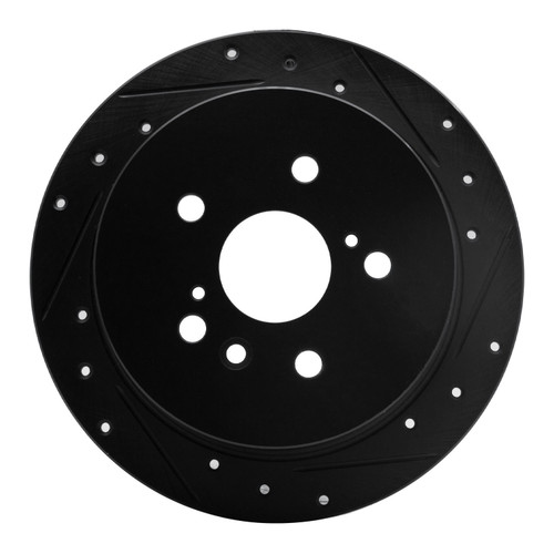 DFC Brake Rotor - Drilled and Slotted - Black 633-76130R