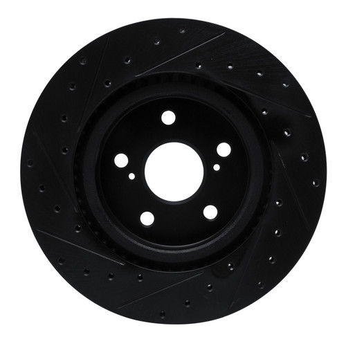 DFC Brake Rotor - Drilled & Slotted - Black 633-76154R