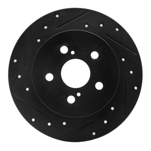DFC Brake Rotor - Drilled and Slotted - Black 633-76083L