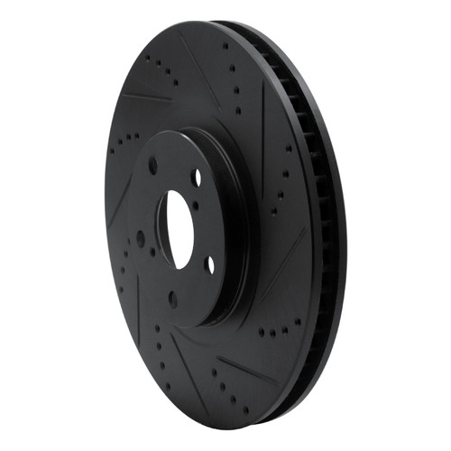 DFC Brake Rotor - Drilled and Slotted - Black 633-76062D