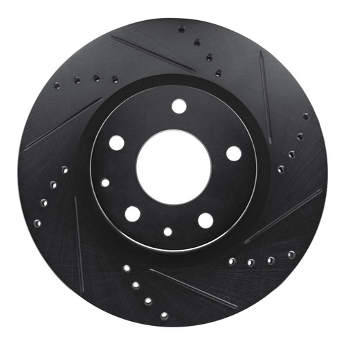 DFC Brake Rotor - Drilled and Slotted - Black 633-80081R