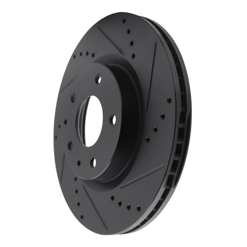DFC Brake Rotor - Drilled and Slotted - Black 633-80081R