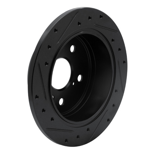 DFC Brake Rotor - Drilled and Slotted - Black 633-76076R