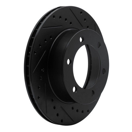 DFC Brake Rotor - Drilled and Slotted - Black 633-76121R