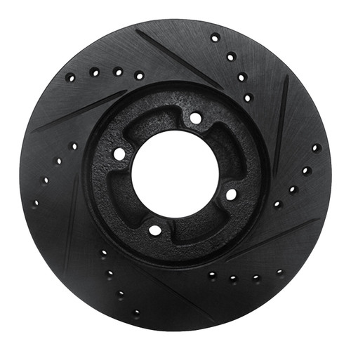 DFC Brake Rotor - Drilled and Slotted - Black 633-76103L