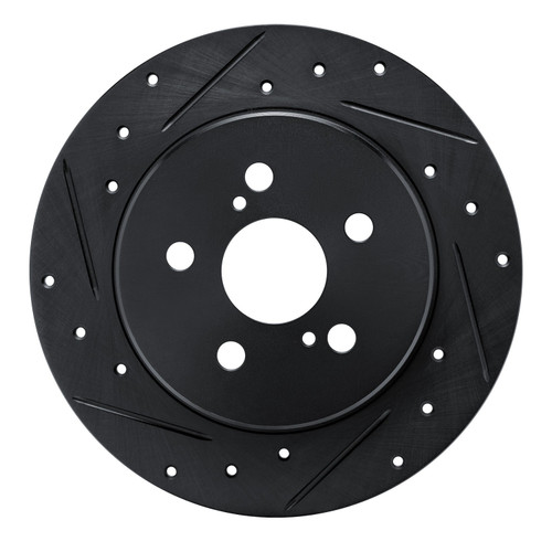 DFC Brake Rotor - Drilled and Slotted - Black 633-76156L