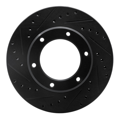 DFC Brake Rotor - Drilled and Slotted - Black 633-76110L
