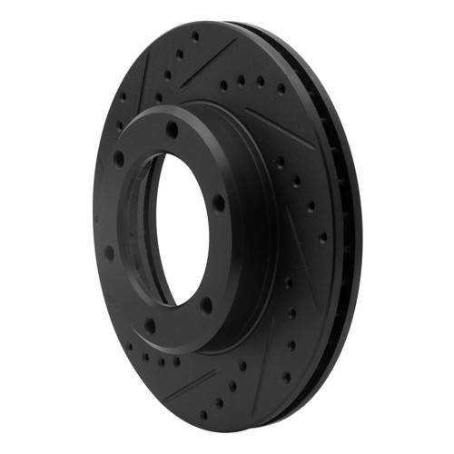 DFC Brake Rotor - Drilled and Slotted - Black 633-76110L