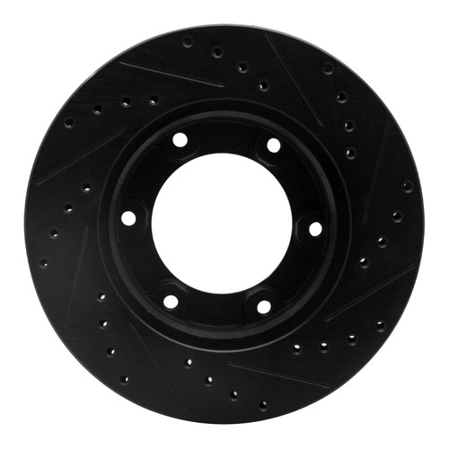DFC Brake Rotor - Drilled and Slotted - Black 633-76110L