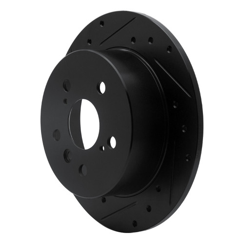 DFC Brake Rotor - Drilled and Slotted - Black 633-76091L