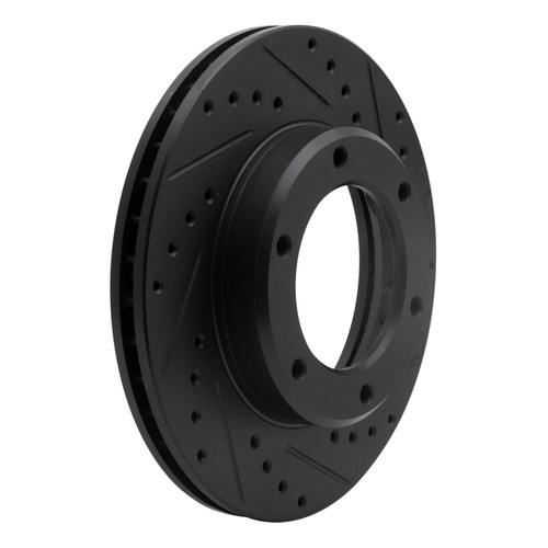 DFC Brake Rotor - Drilled and Slotted - Black 633-76110R