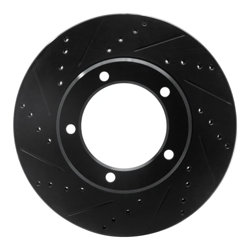 DFC Brake Rotor - Drilled and Slotted - Black 633-76112L