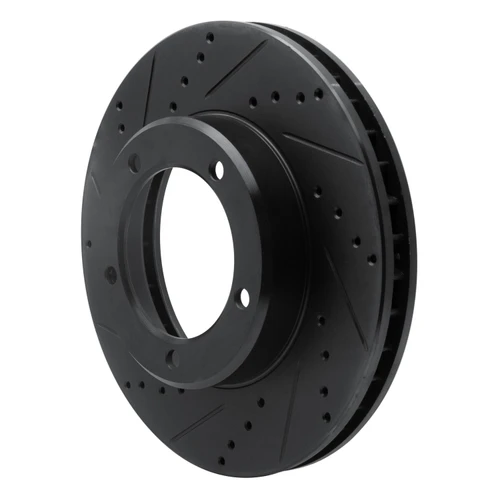 DFC Brake Rotor - Drilled and Slotted - Black 633-76112L