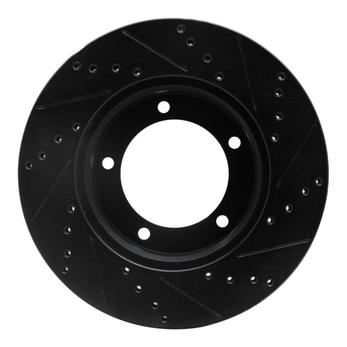DFC Brake Rotor - Drilled and Slotted - Black 633-76112L