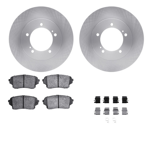 DFC Brake Rotor with 5000 Brake Pads and Hardware Kit 6512-01068