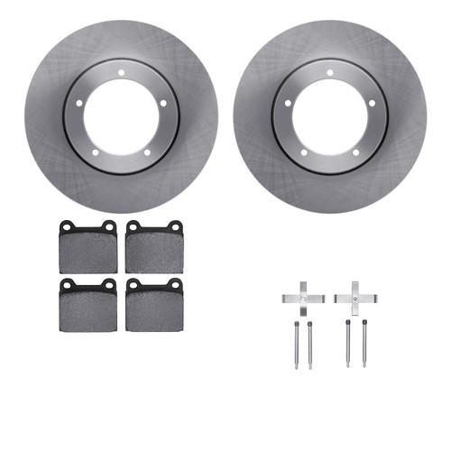 DFC Brake Rotor with 5000 Brake Pads and Hardware Kit 6512-02010