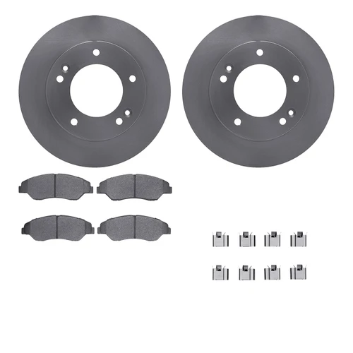 DFC Brake Rotor with 5000 Brake Pads and Hardware Kit 6512-21074