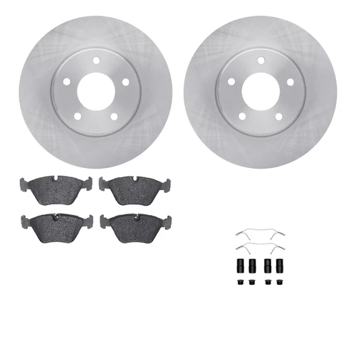DFC Brake Rotor with 5000 Brake Pads and Hardware Kit 6512-20062