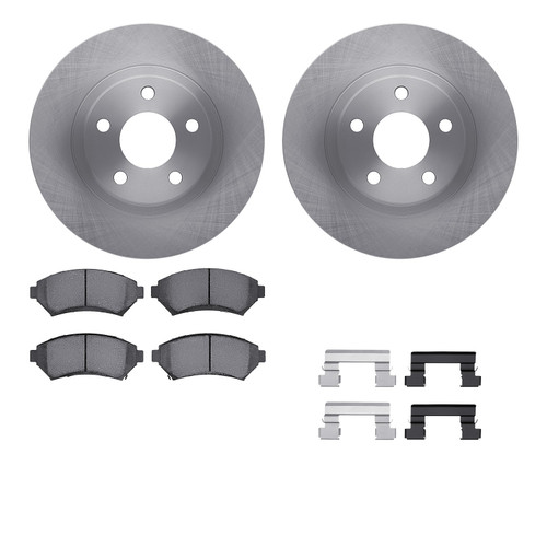 DFC Brake Rotor with 5000 Brake Pads and Hardware Kit 6512-45034