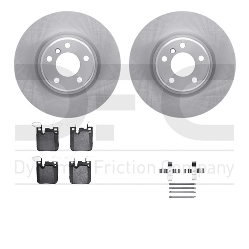 DFC Brake Rotor with 5000 Brake Pads and Hardware Kit 6512-31590