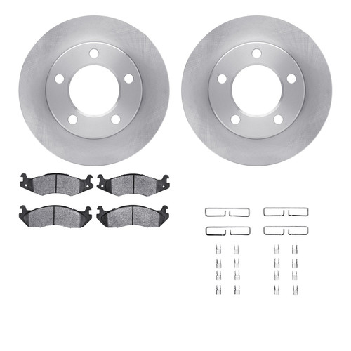 DFC Brake Rotor with 5000 Brake Pads and Hardware Kit 6512-42139