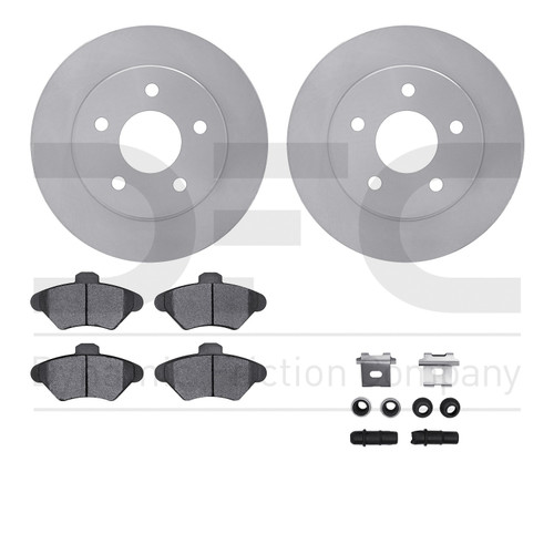 DFC Brake Rotor with 5000 Brake Pads and Hardware Kit 6512-54355
