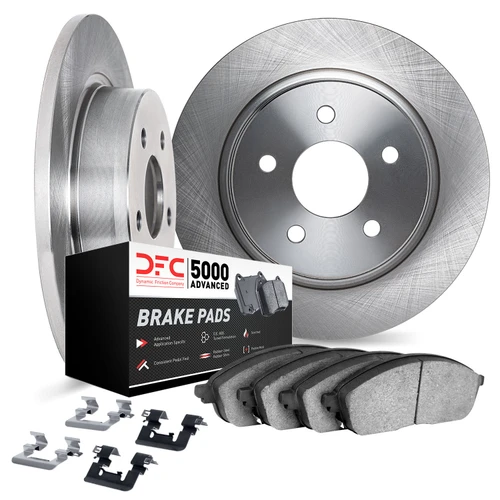 DFC Brake Rotor with 5000 Brake Pads and Hardware Kit 6512-53031