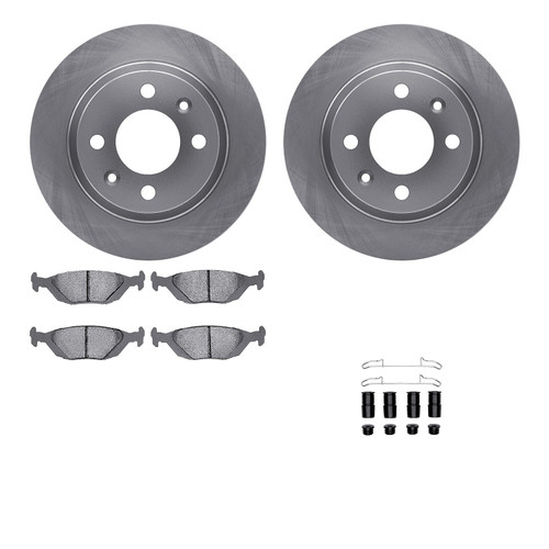 DFC Brake Rotor with 5000 Brake Pads and Hardware Kit 6512-65046